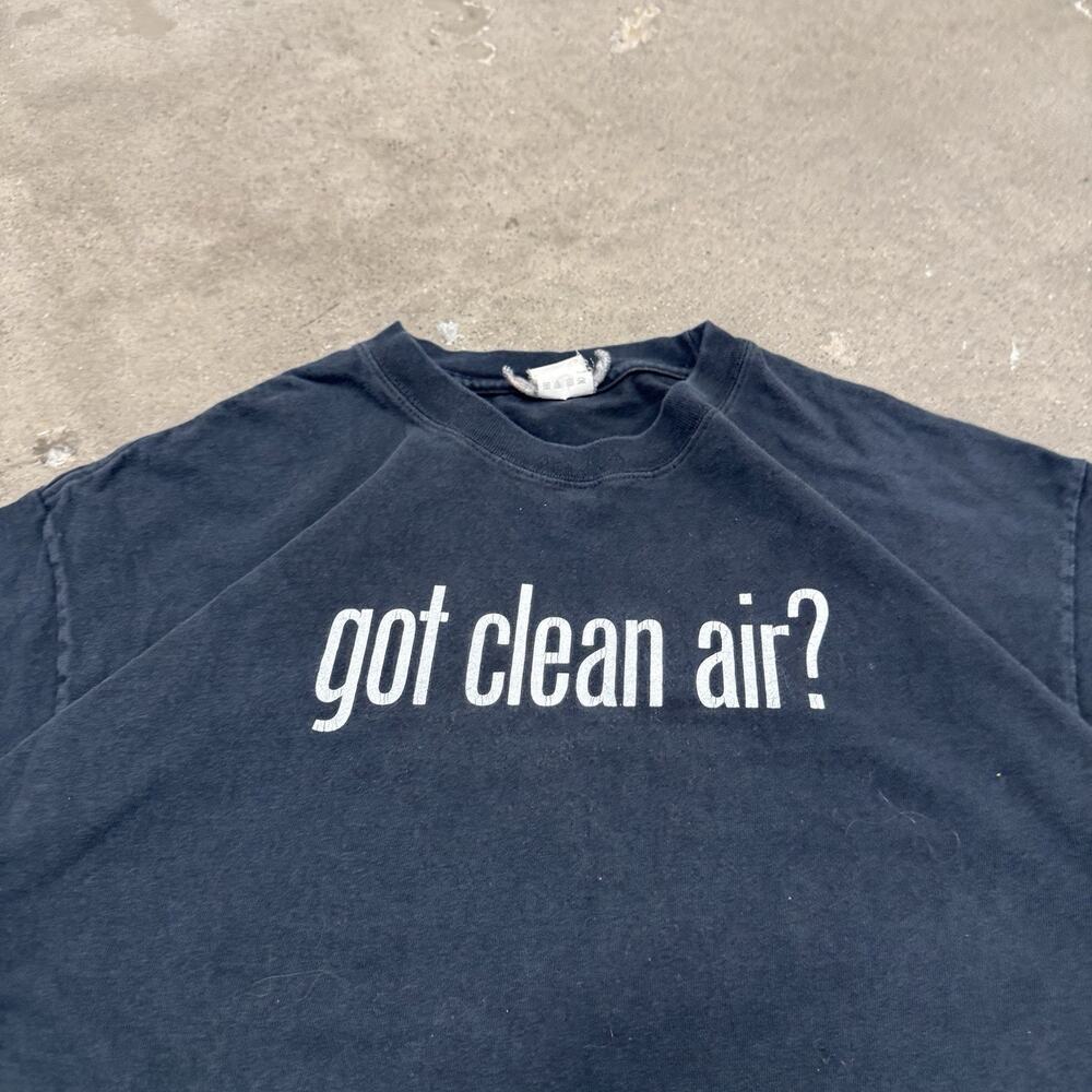 Vintage Y2K Got Clean Air? Nuclear Clean Air Energy Word Funny T Shirt Black L